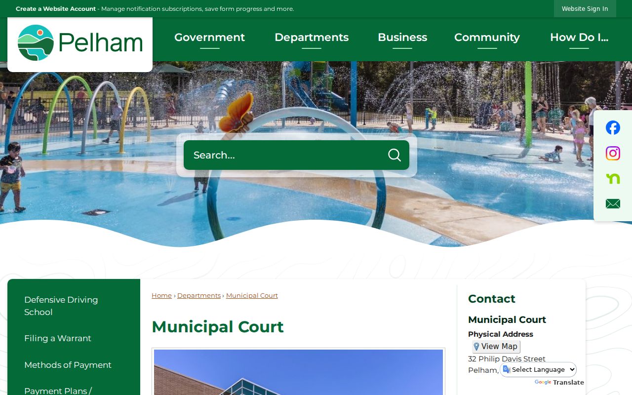 Pelham Municipal Court source for Pelham court docket records